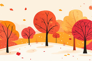 Autumn landscape with colorful trees, a Photo by Beautiful things
