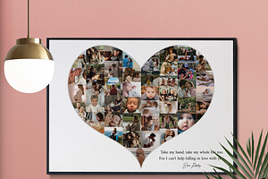 Heart Shape Photo Collage, a Poster Template by AIW SOLUTIONS