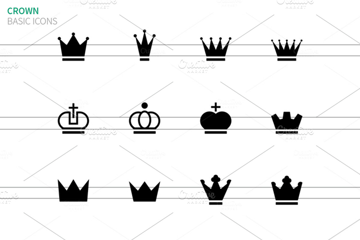 Crown icons on white, an Icon by theungsys