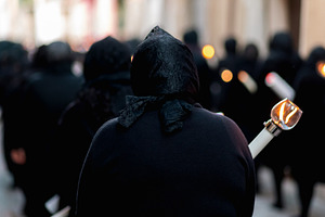 Women in Black Praying During Procession, a Holiday Photo by Antonio Gravante Market