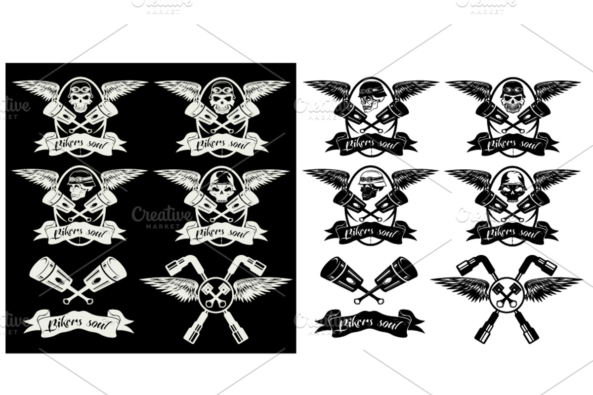 Labels on biker theme, a Graphic by UVAconcept (Photo 1 of 4)