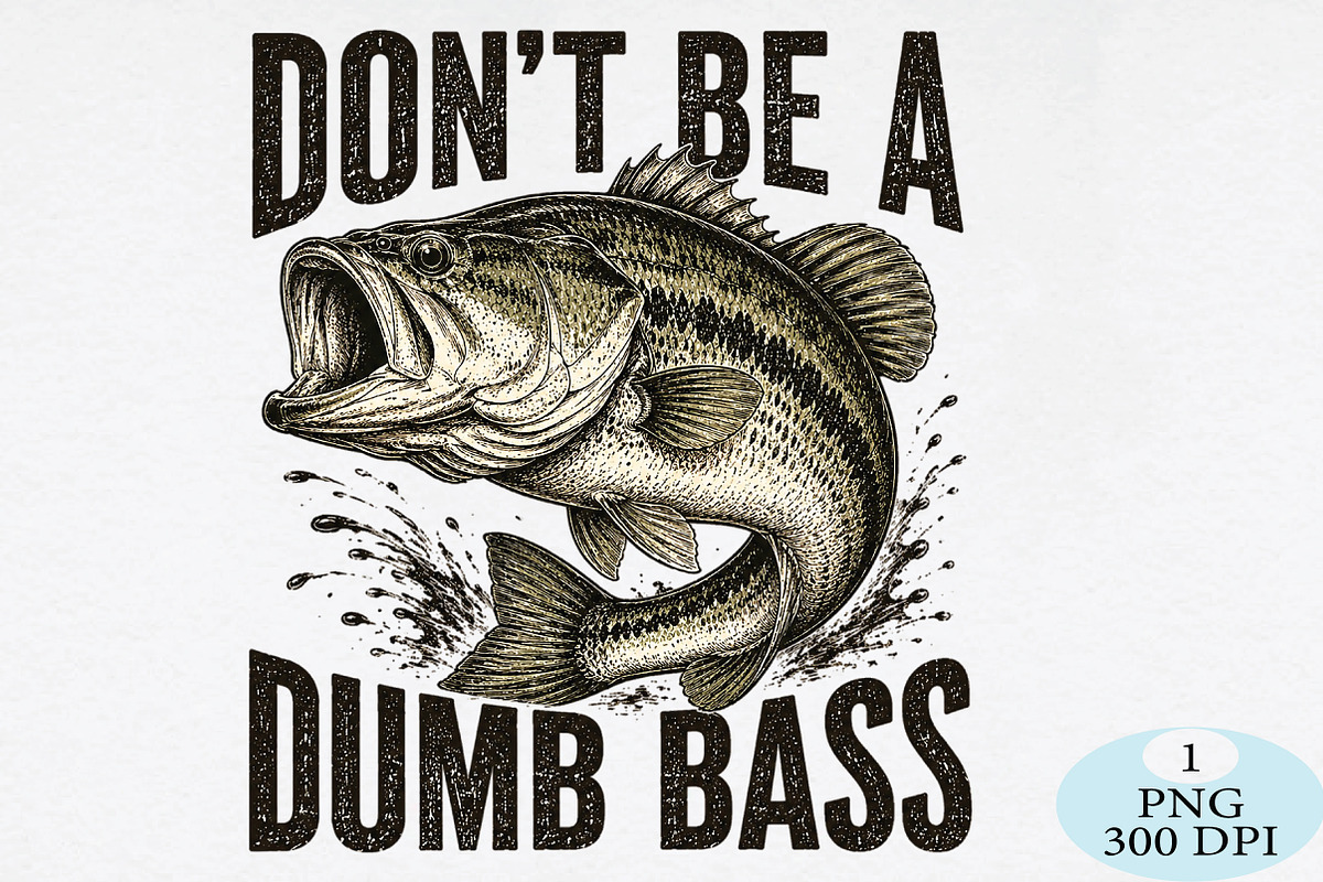 Don't Be A Dumb Bass PNG, a Seasonal Illustration by Daily.Designs (Photo 1 of 5)