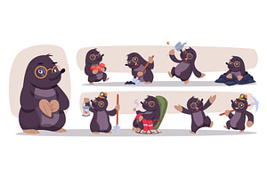 Mole. Wild animal in cartoon style, an Animal Illustration by Onyx