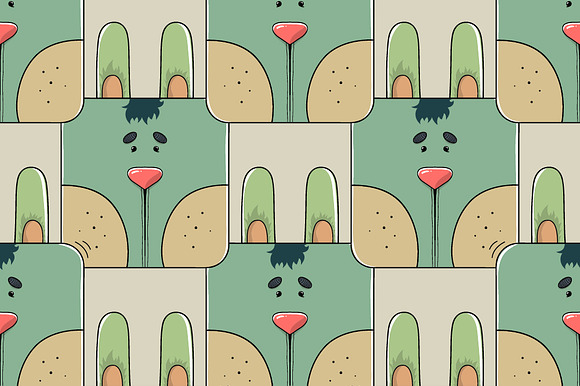 Seamless pattern of a cute rabbit preview 2