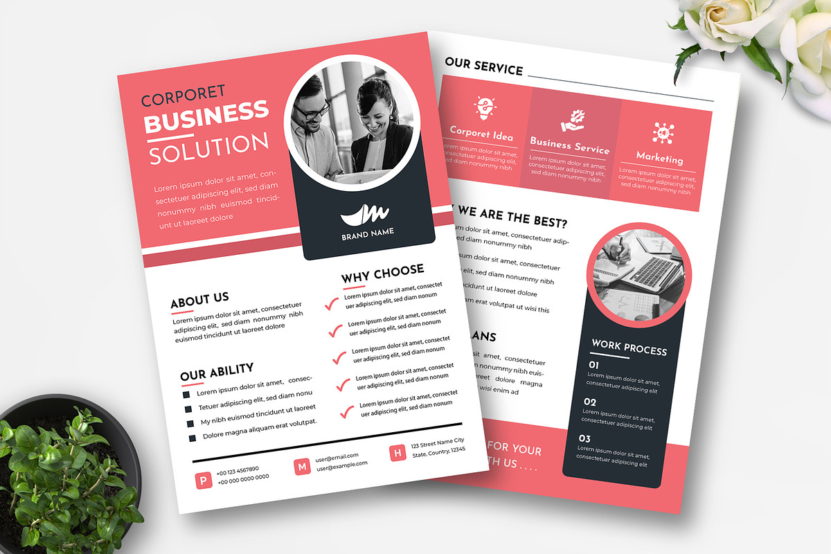 Two Page Business Flyer Template, a Flyer Template by MightyDesign (Photo 1 of 8)