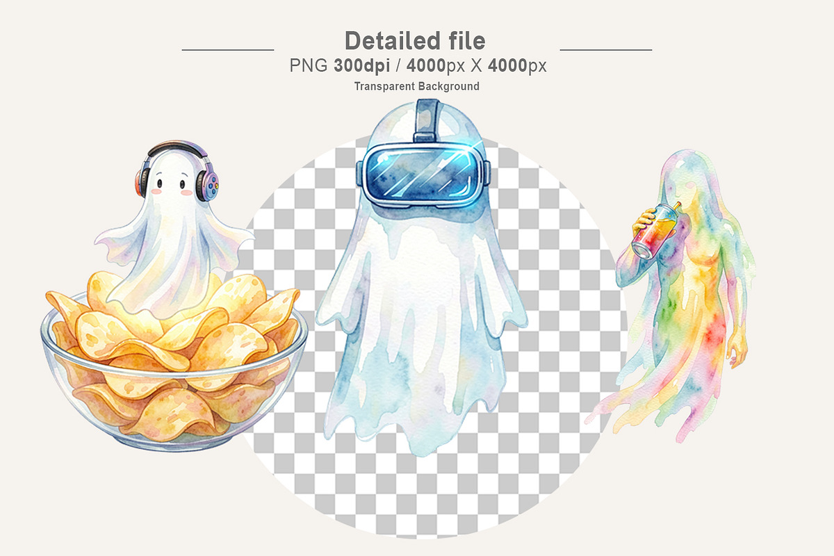 Gamer Ghost Sublimation Bundle, an Illustration by Artnoy (Photo 3 of 8)