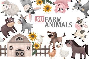 Cute farm animals