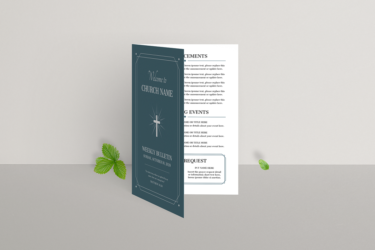 Church Bulletin | Canva, Word, Indd, a Brochure Template by Leaflove (Photo 5 of 6)