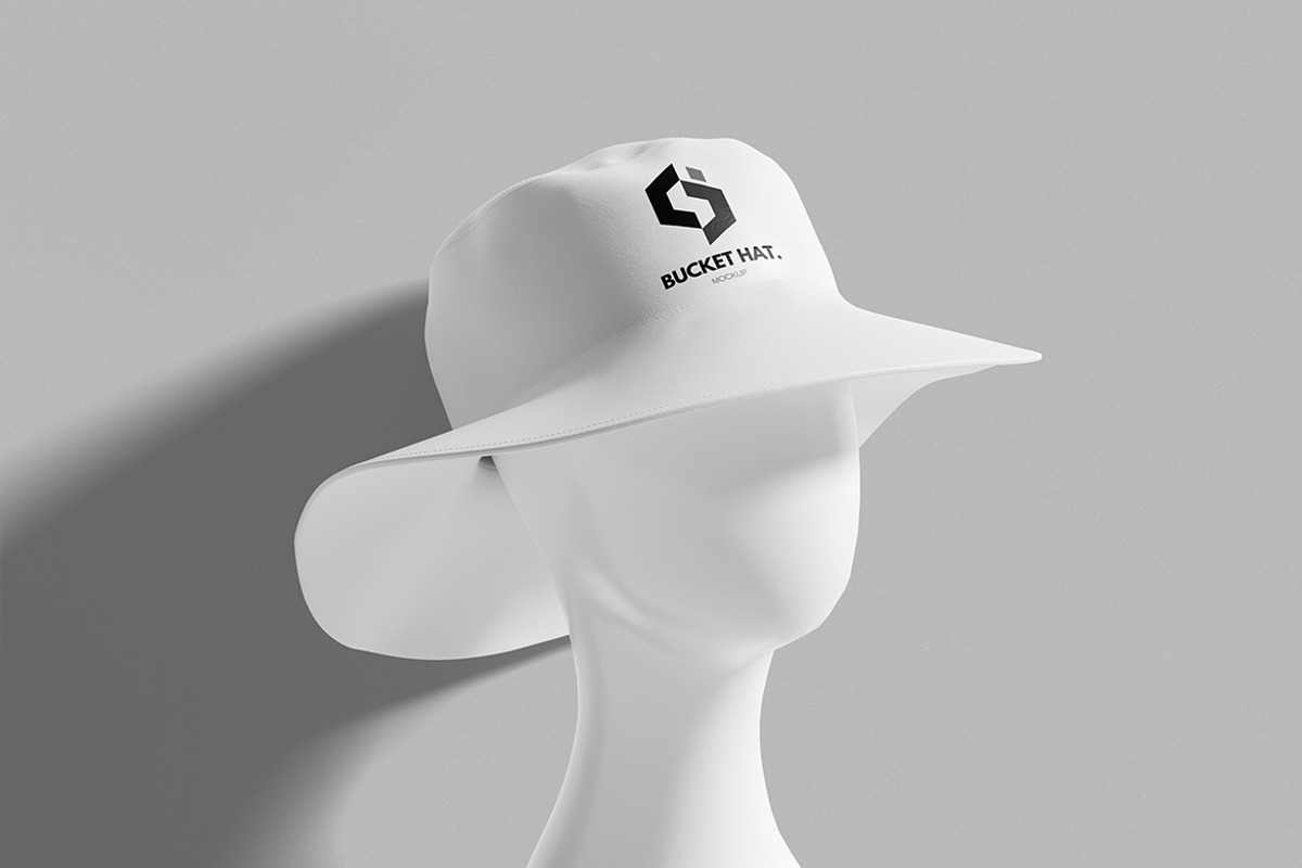 Front View Bucket Hat Mockup, a Hat Mockup by HanaSaka_Studio (Photo 2 of 5)