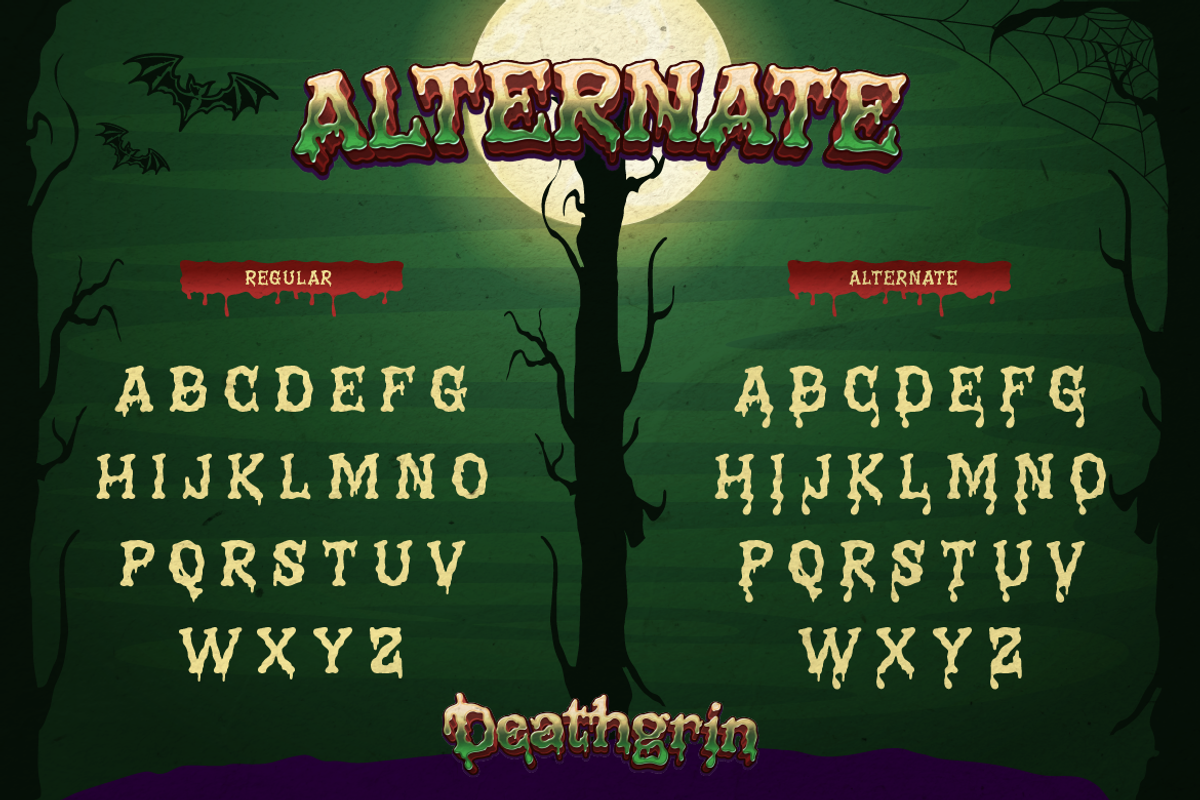 Deathgrin, a Serif Font by Burntilldead (Photo 5 of 11)