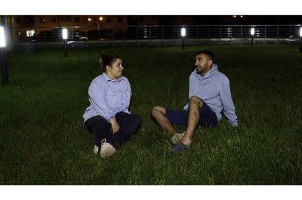 A date in the dark on the street, a Person Photo by Media Whale Stock