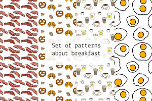 Set of patterns about breakfast