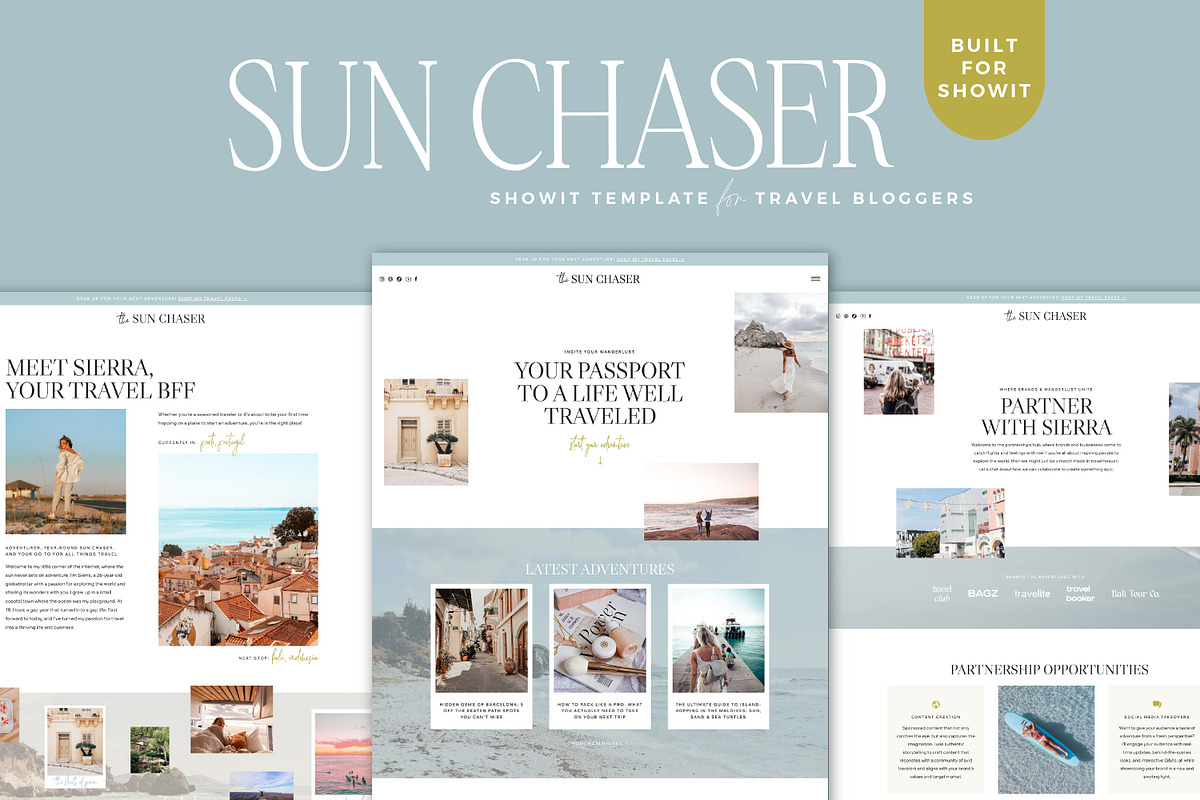 Showit Template for Travel Bloggers, a Websites & App Template by Lennox Creative Co. (Photo 1 of 6)