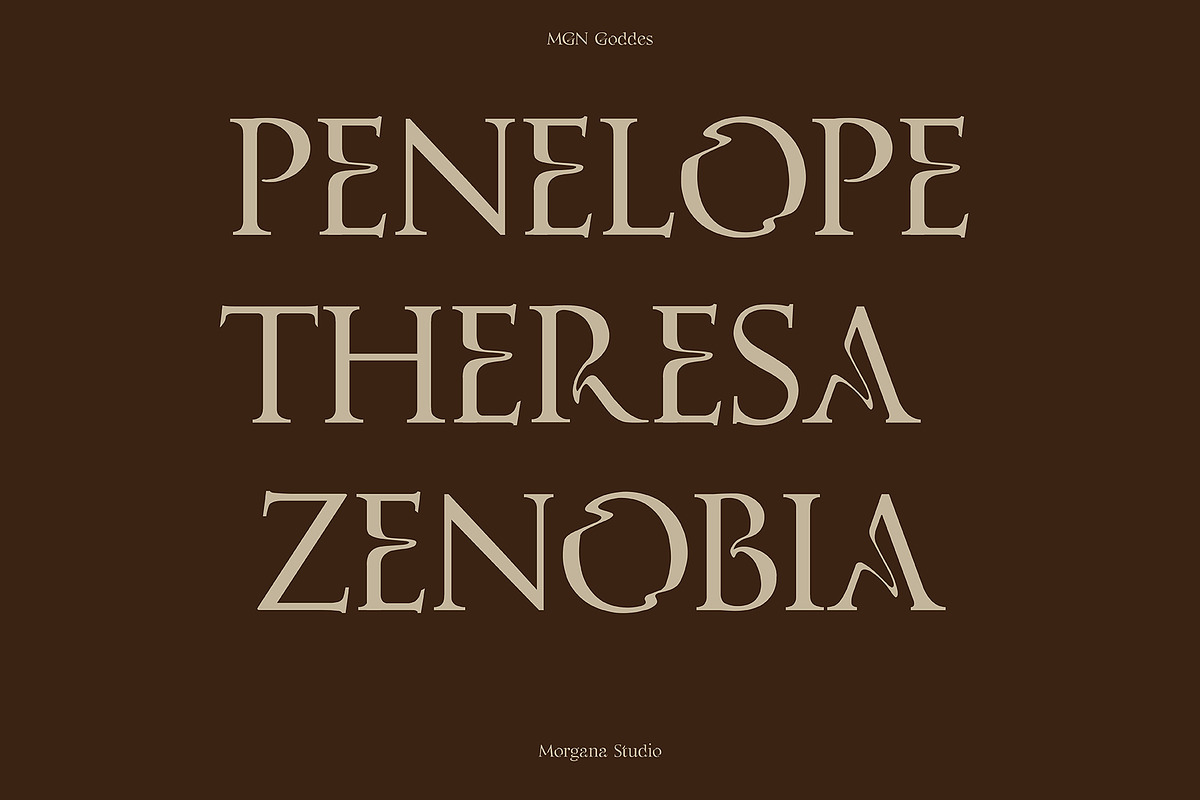 MGN Goddes, a Serif Font by Morgana Studio (Photo 3 of 6)