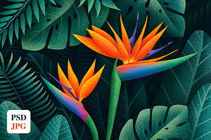 Illustration of Tropical Flowers