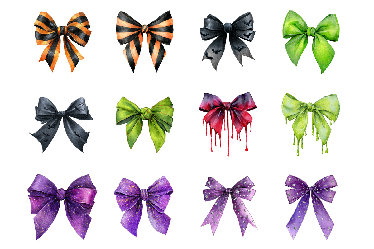 Halloween Bows Clipart, an Illustration by Design Market (Photo 2 of 3)