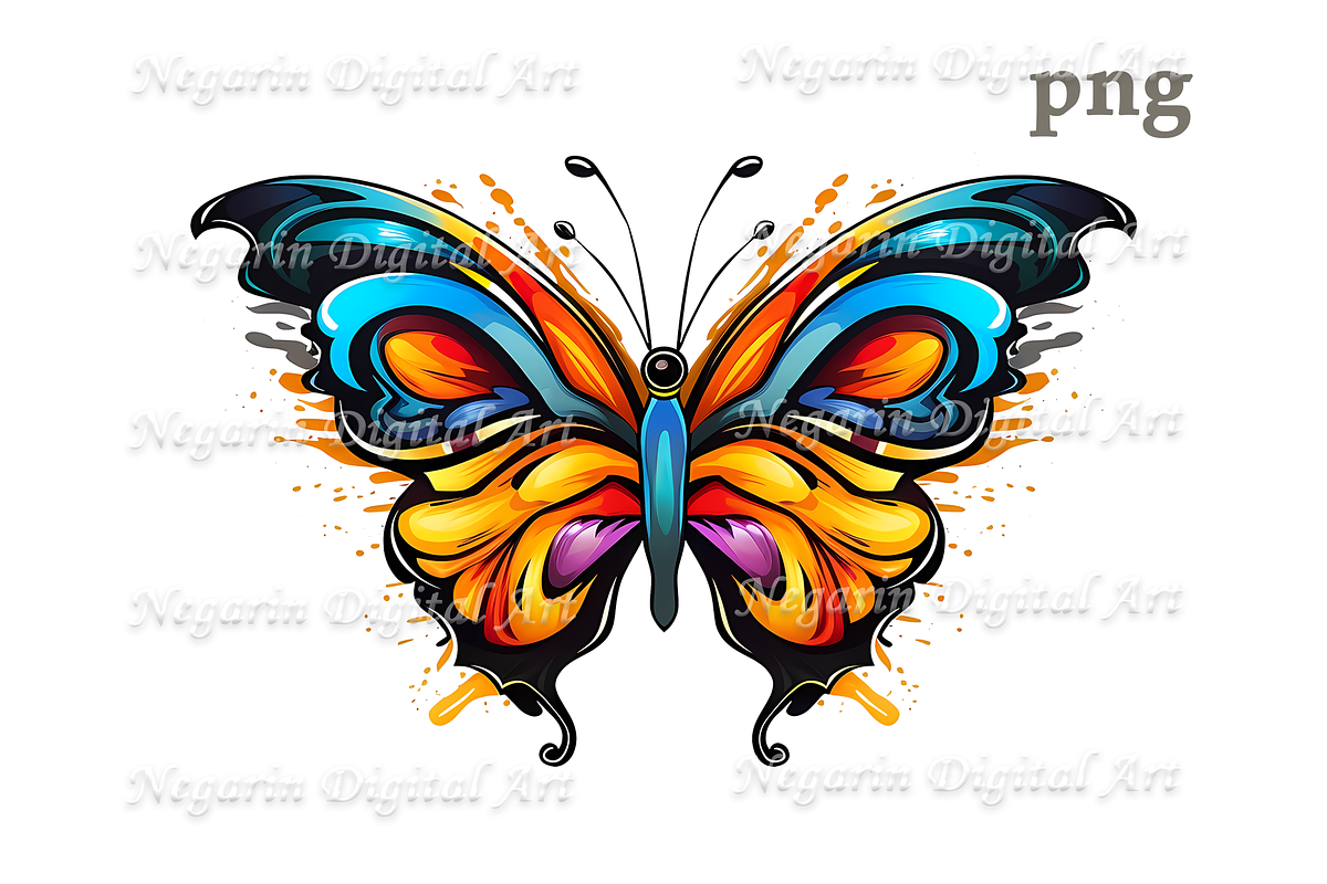 Watercolor Butterfly Logo Art, an Object Graphic by Negarin Digital Art (Photo 2 of 11)