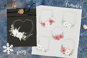 Christmas watercolor gold frames, a Decorative Illustration by Yuliya Art (Thumbnail 3 of 10)