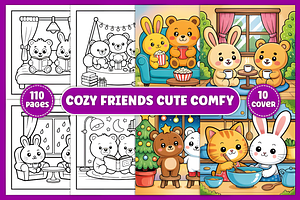 Cozy Friends Cute & Comfy, a Seasonal Illustration by Ink Gallery