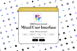 3000 User Interface Icon Set