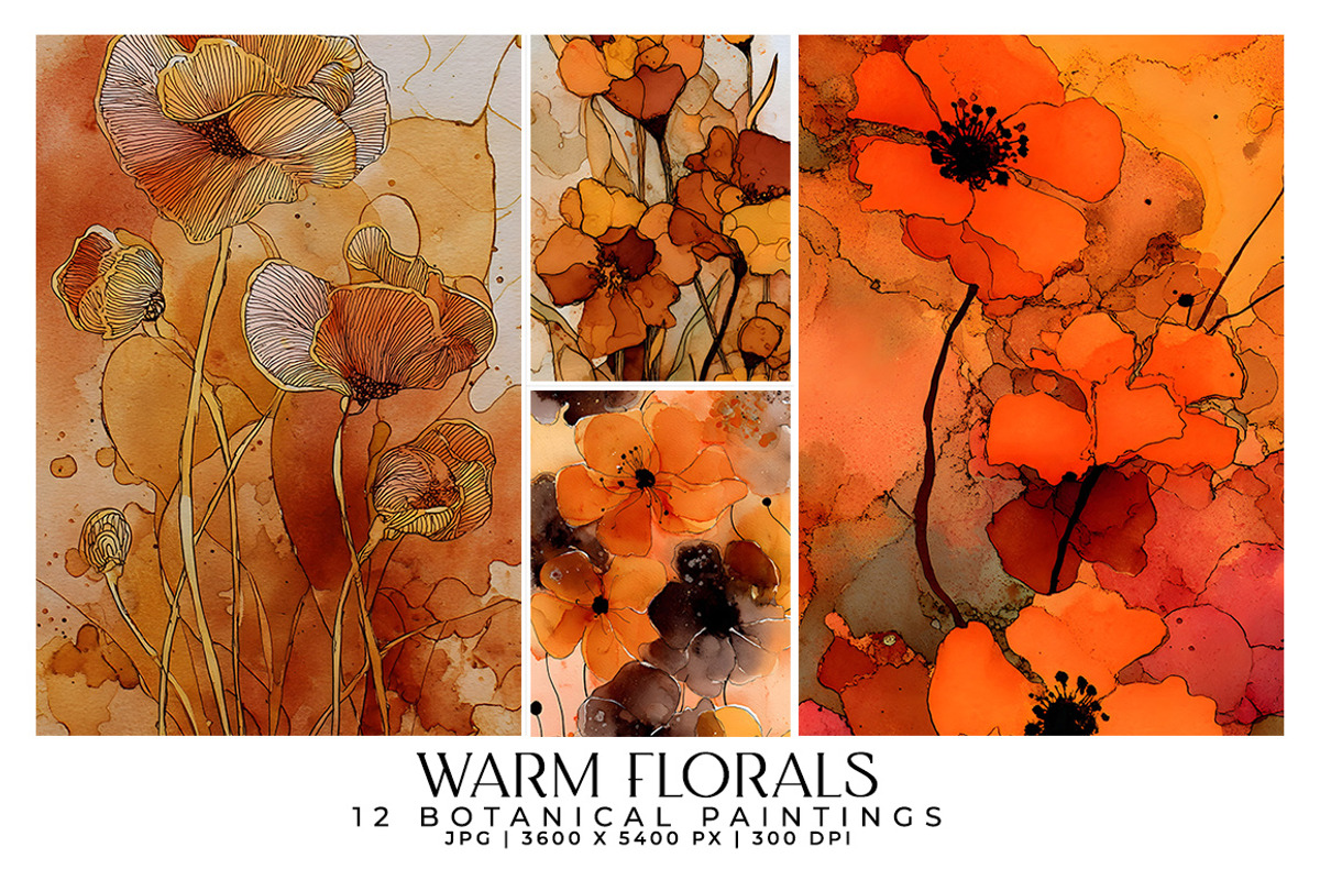 Warm Florals, a Decorative Illustration by Digital Art Creations (Photo 1 of 7)