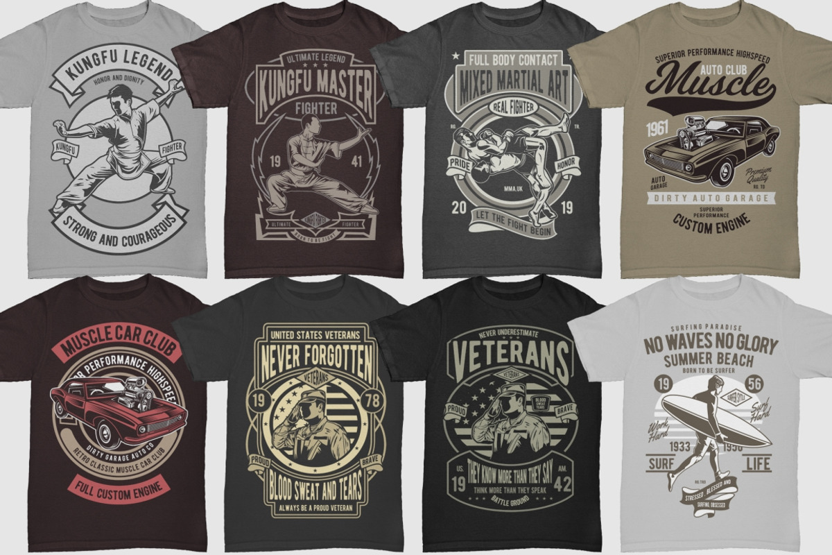100 Retro Tshirt Designs Bundle 3, an Illustration by roach_graphic (Photo 6 of 14)