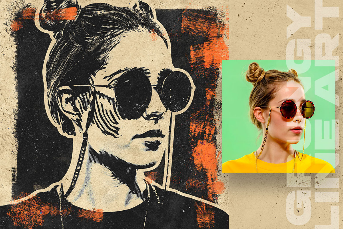 Grungy Line Art Photo Effects, an Action Add-On by Amorjesu.com (Photo 14 of 25)