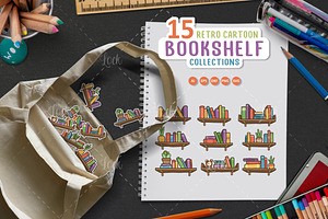 Set of Interior bookshelves, a Graphic by Allmostudio