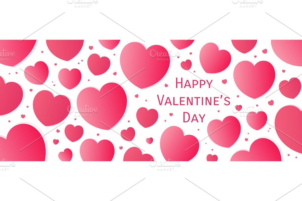 Red, pink hearts Valentines day, an Illustration by sceptical cactus
