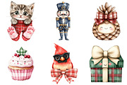 Kawaii Plaid Christmas Clipart, a Seasonal Illustration by CitraGraphics (Thumbnail 5 of 9)