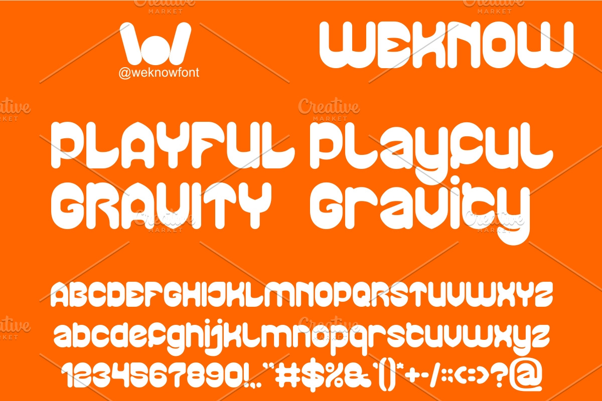 Playful Gravity font, a Sans Serif Font by weknow (Photo 1 of 8)