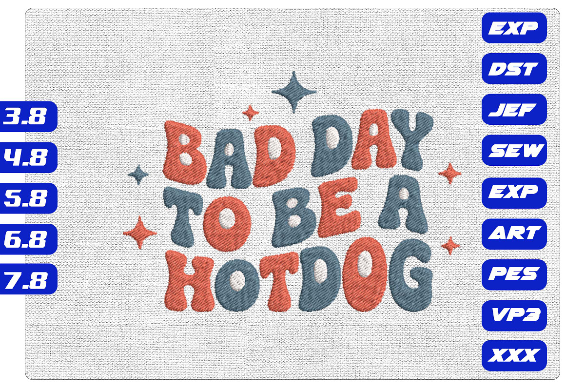Bad Day To Be A Hotdog Embroidery, an Illustration by Purpose Ekbal (Photo 1 of 3)