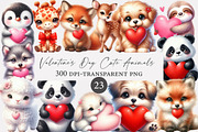 Valentine’s Day Cute Animals Clipart, an Illustration by Designworld (Thumbnail 1 of 5)