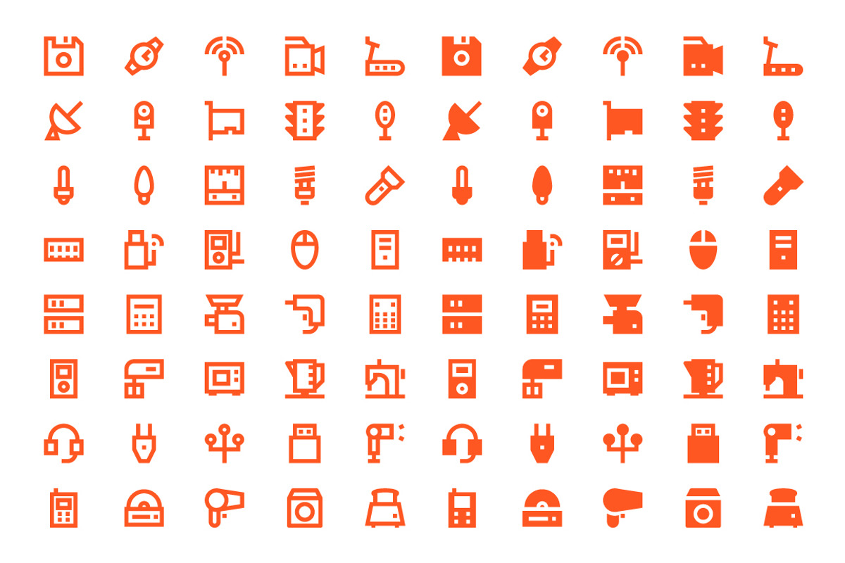 240 Electronics and Devices Icons, a Solid Icon by Creative Stall (Photo 3 of 5)