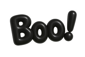 Halloween text Boo! isolated on tran, an Illustration by Dvoevnore photos