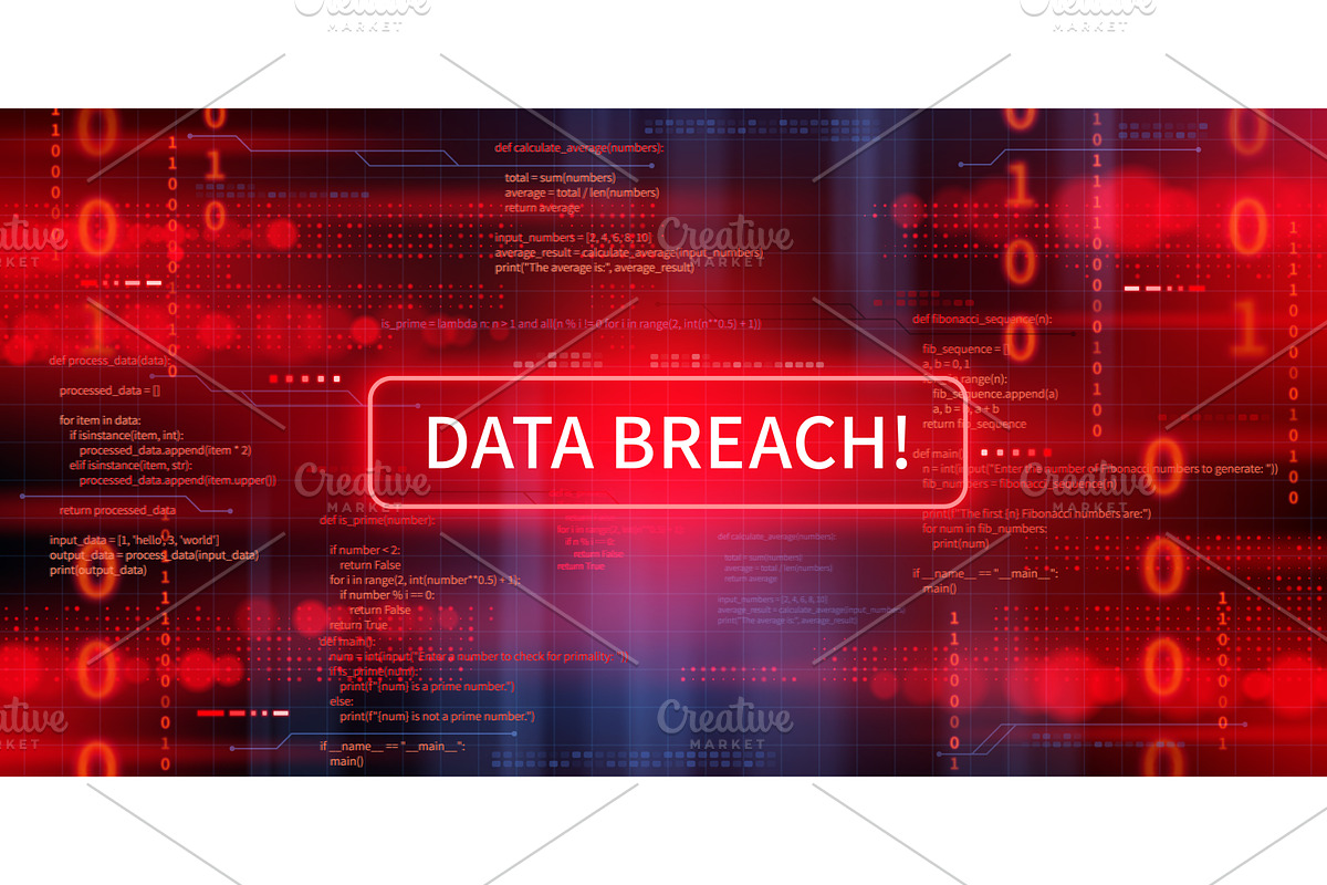 Data breach ransomware screen, a Technology Illustration by Vector Tradition