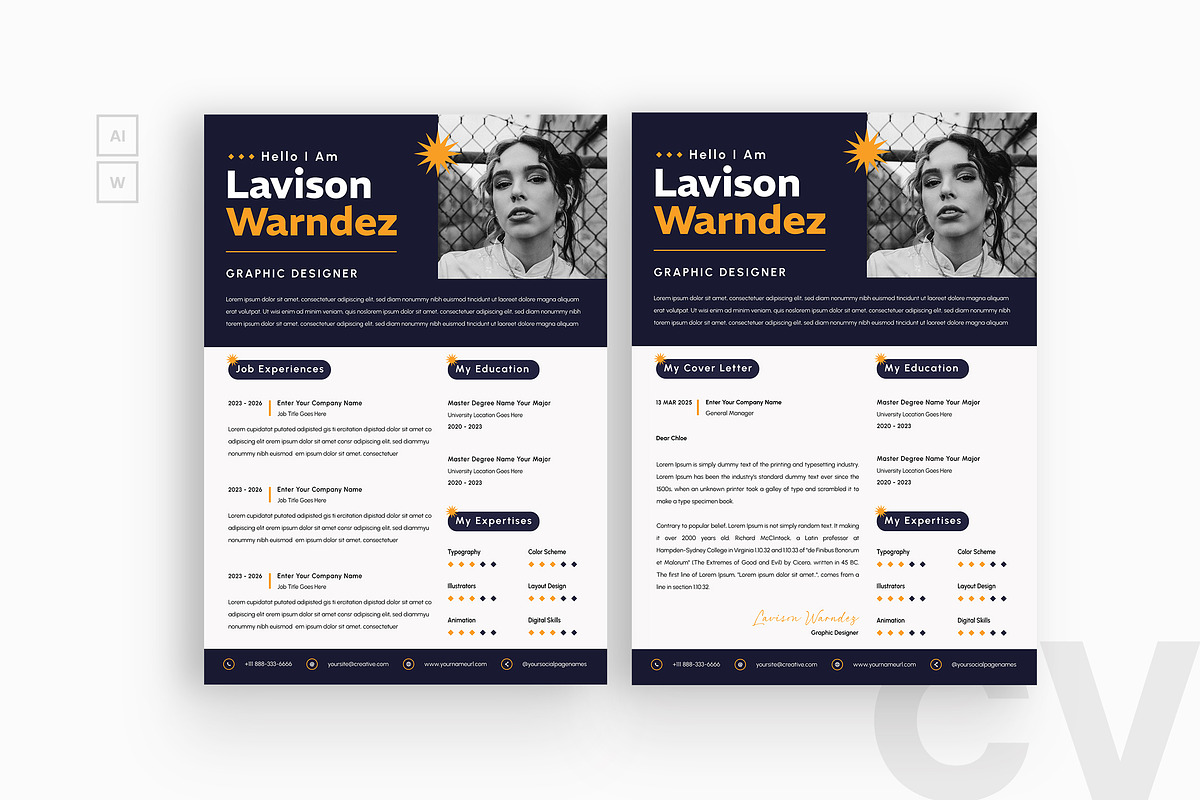 Creative ResumeCV, a Resume Template by iDoodle Studio