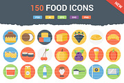 150 Funky Food Icons, an Icon by Flat Icons (Thumbnail 1 of 6)