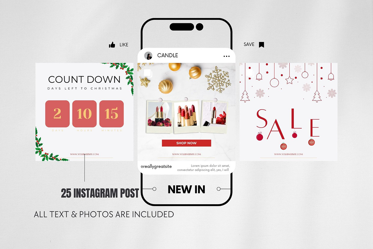Christmas Instagram Template, a Social Media Template by CreativeTempHub (Photo 2 of 7)