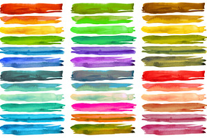 set watercolor brush strokes, an Abstract Photo by Liliia Rudchenko