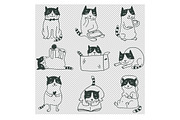 9 funny cats, an Animal Illustration by Anna Guz's Store (Thumbnail 3 of 3)