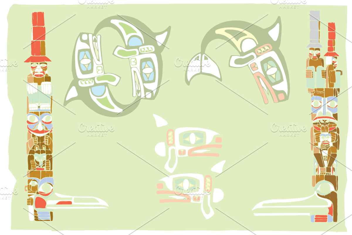 Northwest Coast Native Designs, an Illustration by Xochicalco's Ruin