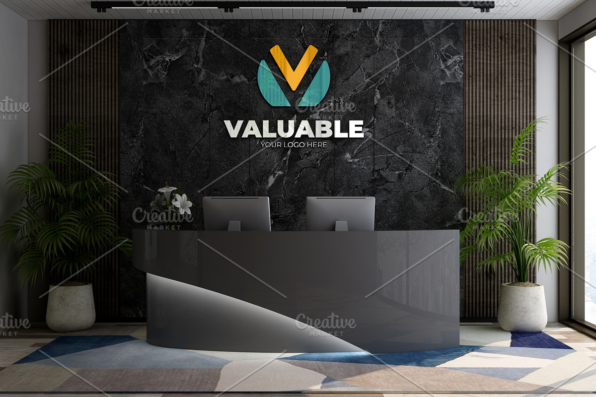 PSD Office Receptionist Wall Mockup, a Product Mockup by Ayy (Photo 7 of 14)