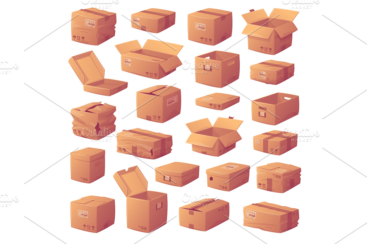 Cardboard Box as Paper Packaging, an Object Illustration by TopVectors