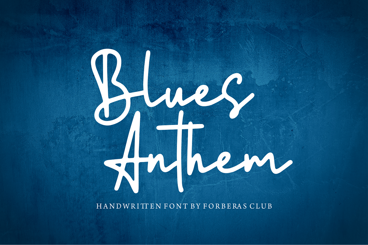 Blues Anthem | Handwritten Font, a Script Font by Forberas Club (Photo 1 of 7)