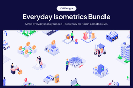 410 Everyday Isometric Icons