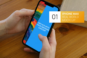 iPhone Max in Hand Photo Mockup