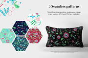 Floral pattern. Foliage and flowers, a Decorative Illustration by Folkheart (Thumbnail 5 of 11)