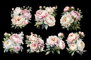 Watercolor bouquets, peony bouquets, a Decorative Illustration by Julia Bogdan (Thumbnail 3 of 3)