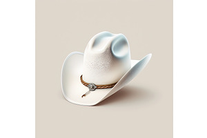 White Cowboy Hat Illustration On